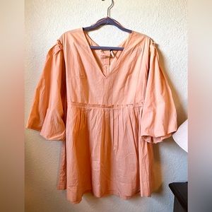Free People Poet Sleeve Pleated Mini Dress!